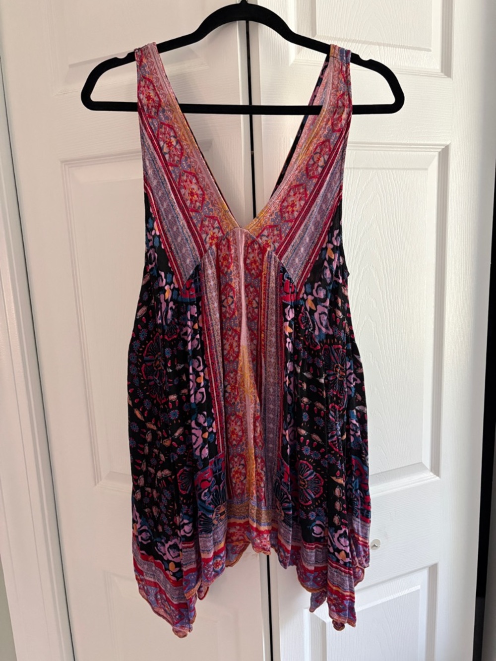 Free People Intimately Boho Floral Paisley V-Neck Mini Dress XS